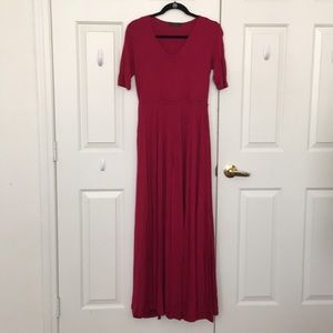 S Size V neck cocktail dress red